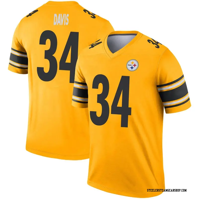 Men's Pittsburgh Steelers Knile Davis Gold Legend Inverted Jersey By Nike