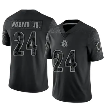 Youth Pittsburgh Steelers Joey Porter Jr. Black Limited Reflective Jersey By Nike